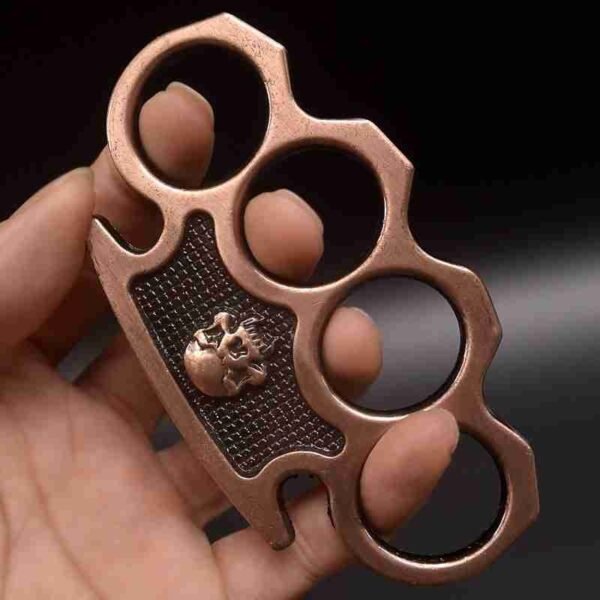 Fist buckle glove iron four-finger tiger ring martial arts fight defense tool metal skull hand buckle hand support