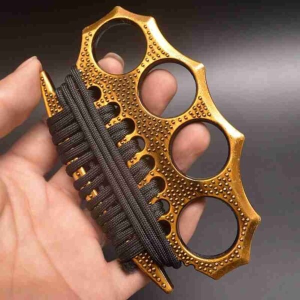 Life-saving rope wrap hand buckle fist buckle tiger ring fist iron four-finger tiger martial arts fighter support child fist ring defense equipment