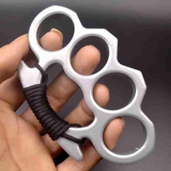 Metal four-finger martial arts fight finger buckle fist ring thickened hand buckle fist buckle glass fiber alloy finger tiger iron four-finger hand support