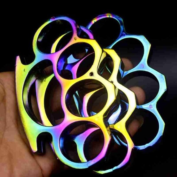 Colorful thickened finger tiger four-finger martial arts fight iron four-finger self-defense hand buckle fist buckle alloy self-defense equipment hand brace