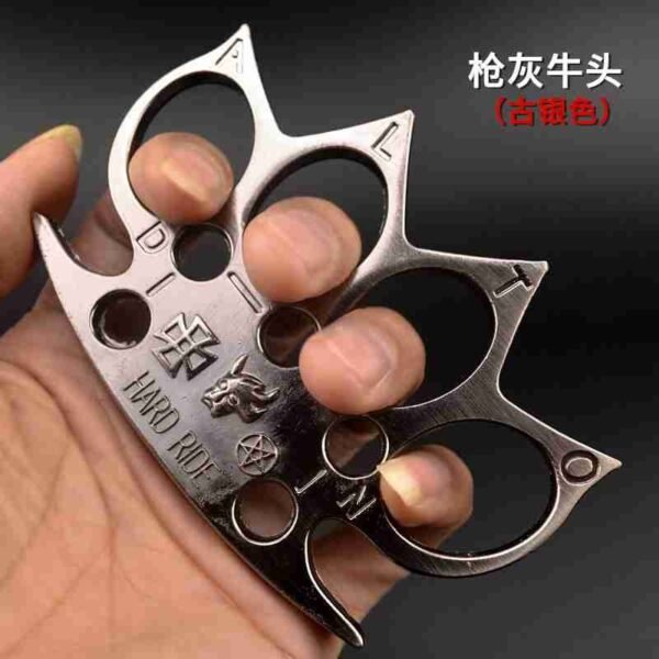 Defense equipment thickened bull head tiger finger martial arts gloves hand buckle fist buckle iron four-finger tiger fighting hand support ring ring