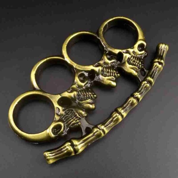 Four-fingered white bone fine hand buckle fist ring finger tiger metal hand support child fist buckle finger ring martial arts fight knuckle copper sleeve